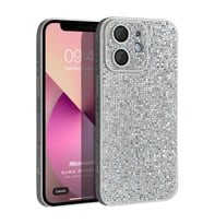 Microsonic Apple iPhone 11 Kılıf Bling Rhinestones Siyah (Gümüş)