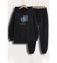 Unisex Minimal line drawing Eşofman Takımı (Siyah)