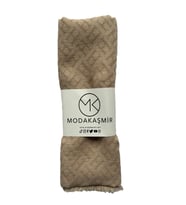 Modakaşmir Gucci Desenli Krep Şal (Kapuçino)