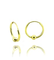 Kadın Gümüş 12Mm Tek Toplu Mini Halka Küpe (Altın)