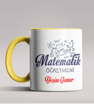 Kişiye Özel Matematik Öğretmeni Tasarımlı Siyah Renk Kupa 8 (Sarı)