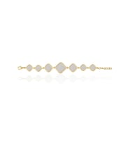 Kadir Jewellery 22 Ayar Altın Kaplama Zirkon Taşlı Ayarlanabilir Zincir Bileklik (Pembe)