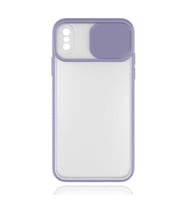 Uyumlu Model Apple iPhone X Kılıf Kamera Kapatmalı Lensi Case (Lila)