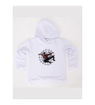 Spiderman baskılı örümcek adam kapüşonlu pamuklu kumaş çocuk sweatshirt (Beyaz)