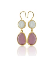 Kadir Jewellery 22 Ayar Altın Kaplama Kadın İnci Küpe -El İşçiliği Ve Hipoalerjenik Küpe (Pembe)