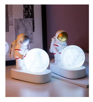 Dekoratif Astronot Ay Işığı Gece Lambası (Gri)
