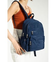 Unisex Sırt Çantası Günlük Kullanıma Uygun Lise Ortaokul Çantası Çok Cepli Okul Çantası 37*30 Cm Klinkır (Lacivert)