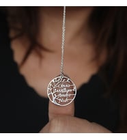 Gümüş Aile Ağacı İsimli Kolye Sevgililer Gününe Özel (Rose)