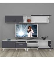 Decoraktiv Eko 5220 Mdf Silver Tv Ünitesi Tv Sehpası (Beyaz - Antrasit)