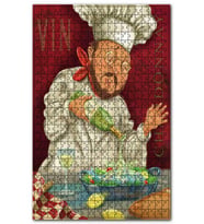 Cakapuzzle Şarap ile Balık Pişirme Görseli Puzzle Yapboz MDF (Ahşap) (1000 Parça)