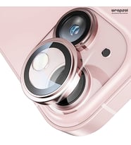 iPhone 15 Kamera Lens Koruyucu Kolay Uygulama Aparatlı (Pembe)