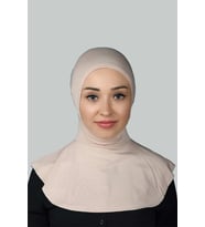 Kadın Tesettür Pratik Boyunluklu Hijab - Sporcu Bone (Bej)