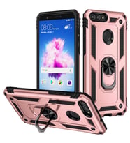 Huawei P Smart Kılıf Zore Vega Yüzüklü Standlı Zırh Kılıf (Rose)
