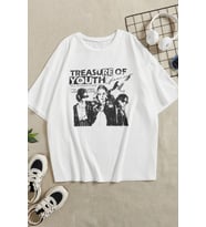 Unisex Treasure Of Youth Baskılı Tasarım Tshirt (Beyaz)