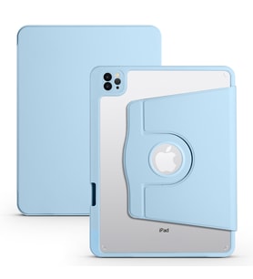 Apple iPad 10.2 2021 (9.Nesil) Kılıf Termik Kalem Bölmeli Dönebilen Standlı Kılıf (Mavi)