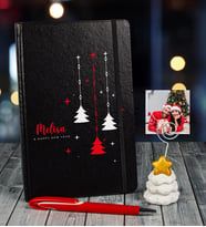 eJOYA Yeni Yıla Özel Defter Kalem Ve Fotoğraflı Çam Ağacı Notluk Hediye Seti 91082 (Siyah)