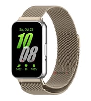 Sneezy Samsung Galaxy Fit 3 İle Uyumlu Woven Wire Tasarım Metal Hasır Kordon (Günışığı)