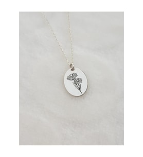 Doğum Çiçeği Kolye, Birth Flower Necklase (Nisan - April) (Gold)