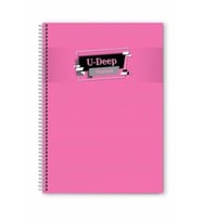 Düz Çizgisiz 60 Yaprak Spiralli Defter A4 Boy Plastik Kapak (1 Adet ) (Açık Pembe)
