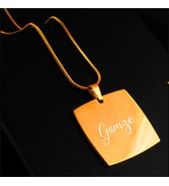 Kişiye Özel İsimli Kararmaz Çelik Kolye (Gold)