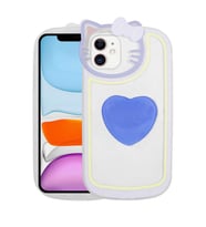 Uyumlu Model Apple iPhone 11 Kılıf Kedi Figürlü Pop Soketli Kapak (Mavi)