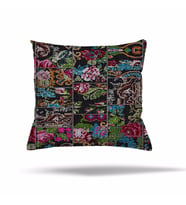 Patchwork Çiçek Desen Etnik Gizli Fermuarlı Yastık Kılıfı Kırlent Kılıfı Koltuk Yastık Kılıfı  (Çok Renkli)
