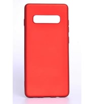 Galaxy S10 Kılıf Kamera Çıkıntılı Soft Silikon (Kırmızı)