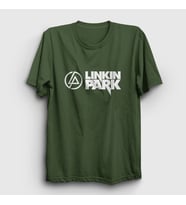 Presmono Unisex Sarı Logo V2 Linkin Park T-Shirt 98019tt (Haki)