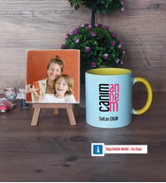 Anneye Hediye Fotoğraflı Dekoratif Taş, Kupa Bardak Beyaz Hediye (Model 7)