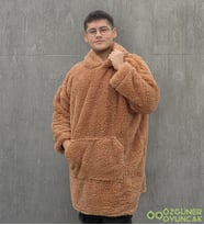 Welsoft Peluş Polar Giyilebilir Battaniye Pijama (Mocha)