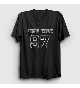 Presmono Unisex Beyaz 97 K Pop Jungkook Bts T-Shirt 272530tt (Siyah)