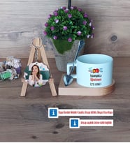 İspanyolca Öğretmeni Kupa Bardak Beyaz ve Fotoğraflı Ahşap Anahtarlık HediyeÖğretmenler Günü Hediyesi (Model 8)