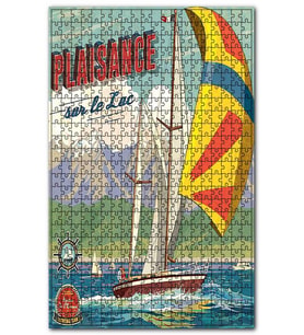 Cakapuzzle Gölde Romantik Yelkenli Gezintisi Görseli Puzzle Yapboz MDF (Ahşap) (1000 Parça)