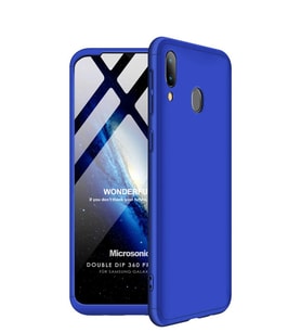 Microsonic Samsung Galaxy M10s Kılıf Double Dip 360 Protective (Mavi)