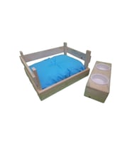 FRANKEY KEDİ YATAĞI+MAMA VE SU KABI (Mavi)