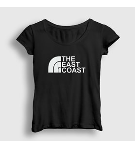 Presmono Kadın Beyaz Logo The East Coast T-Shirt 503508tt (Siyah)