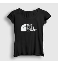 Presmono Kadın Beyaz Logo The East Coast T-Shirt 503508tt (Siyah)