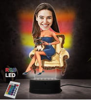 Doğum Günü Hediyesi,Sevgiliye Hediye, Kişiye Özel Fotoğraflı Kraliçe Karikatür 3D Led Lamba (RGB)