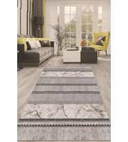Dijital Kaymaz Taban Yıkanabilir Modern Renkli Salon Halısı Mutfak Halısı Yolluk ND-HT-360 (Gri)