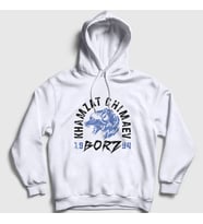 Presmono Unisex Beyaz Borz Khamzat Chimaev Mma Ufc Kapüşonlu Sweatshirt 427103tt (Beyaz)