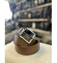 TRG POLO 4 CM HAKİKİ DERİ DESENLİ ERKEK KEMERİ (Kahverengi)