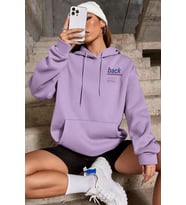 Unisex Back Sırt Baskılı Sweatshirt (Lila)