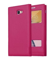 Samsung Galaxy J5 Prime Uyumlu Pencereli Kapaklı Magnum Kılıf (Pembe)