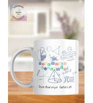 Matematik Öğretmeni Öğretmenler Günü Kişiye Özel Kupa Bardak (Beyaz)