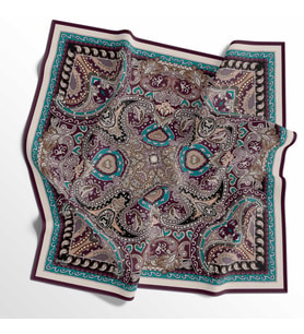 Etnik Desenli Soft Pamuk Eşarp - 04478 (Mor)