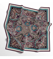 Etnik Desenli Soft Pamuk Eşarp - 04478 (Mor)
