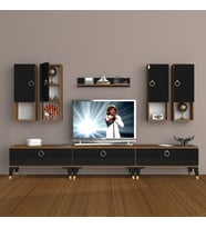 Decoraktiv Eko 8DA Mdf Gold Tv Ünitesi Tv Sehpası (Siyah - Ceviz)