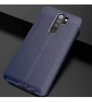 Xiaomi Redmi Note 8 Pro Kılıf Zore Niss Deri Desenli Silikon (Lacivert)
