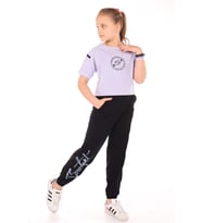 Toontoy Kız Çocuk Style Baskılı Eşofman Takım (Mavi)