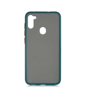 Galaxy M11 Kılıf Zore Fri Mat Yüzey Renkli Kenar Kılıf (Koyu Yeşil)